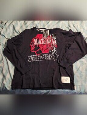 Chicago Blackhawks Old Time Hockey Long Sleeve Shirt Men's Size 2XL NWT